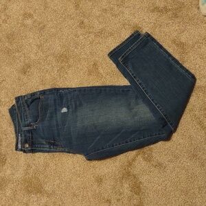 Slightly distressed skinny jeans